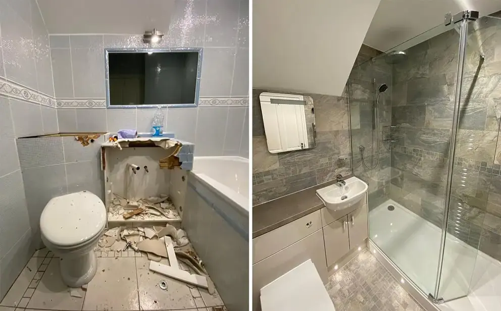 Full Bathroom Transformation — before and after